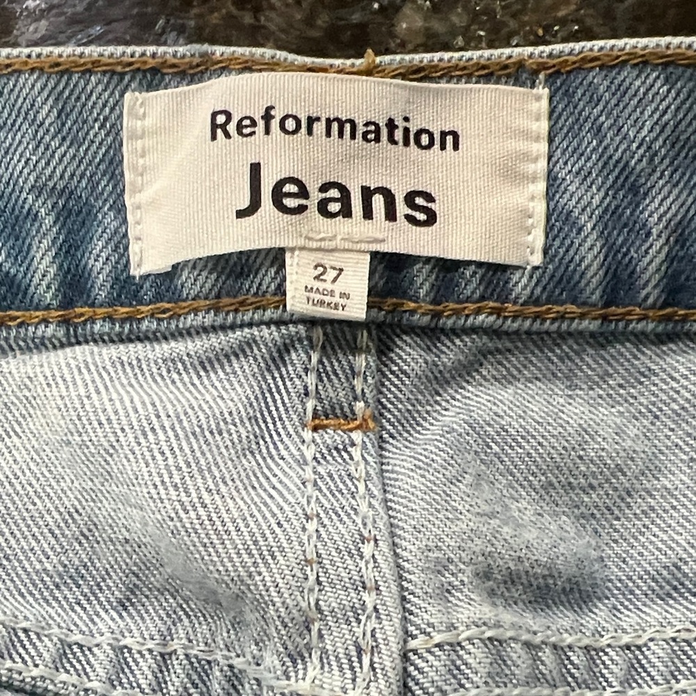 Reformation Light Blue Flare & Wide Leg Jeans